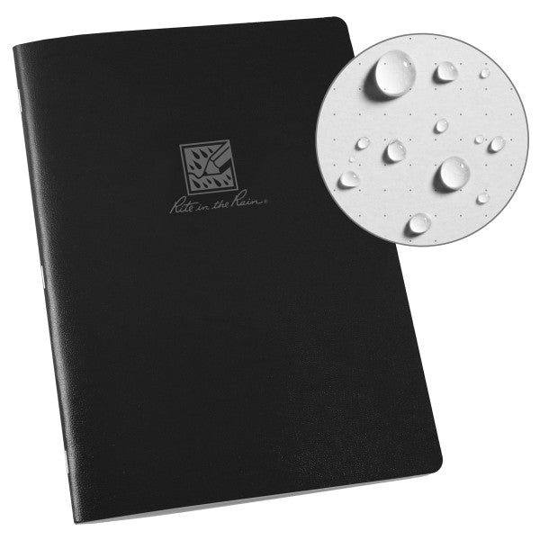 Lg Stapled Notebook - Dot Grid - Black-eSafety Supplies, Inc