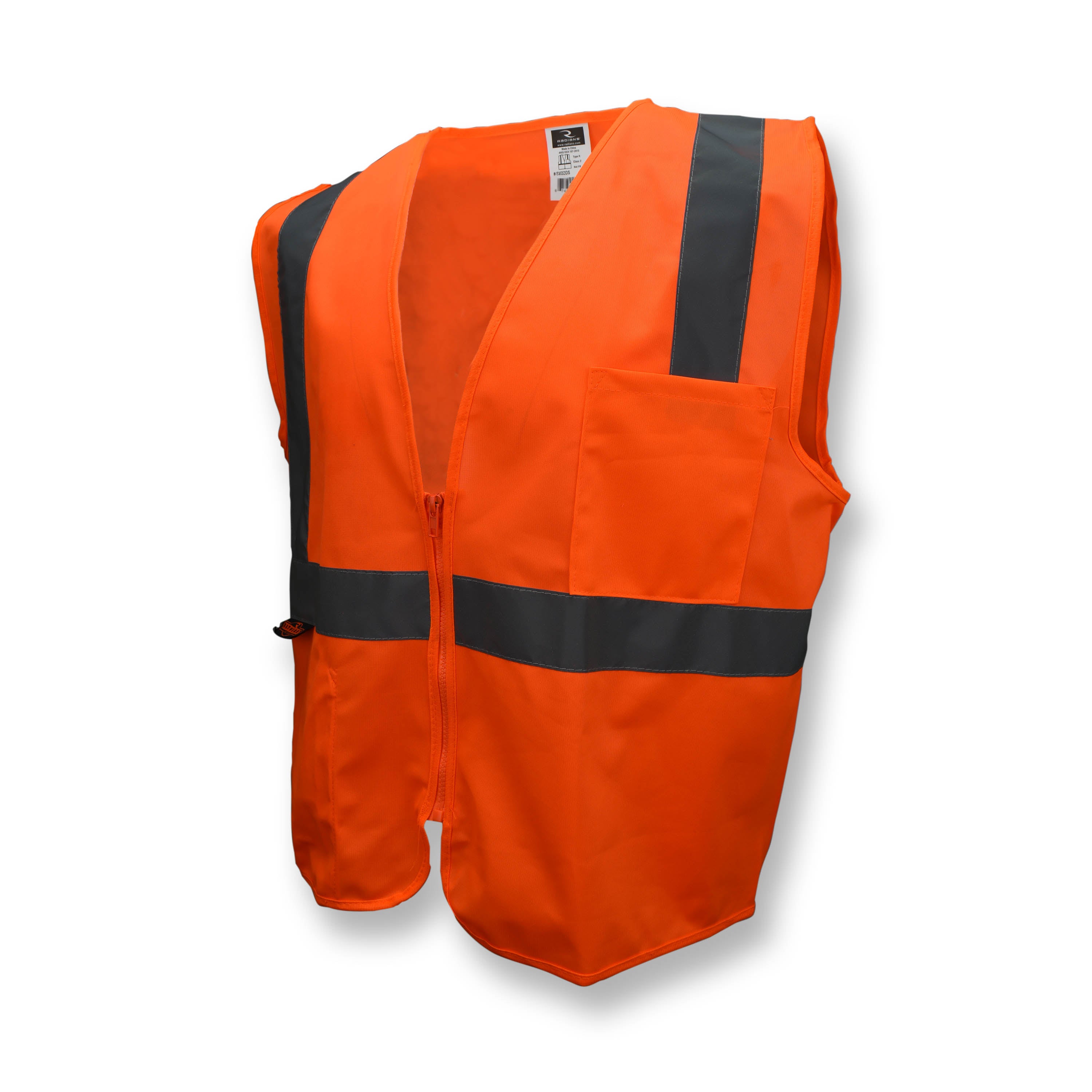 Radians SV2Z Economy Type R Class 2 Solid Safety Vest with Zipper-eSafety Supplies, Inc