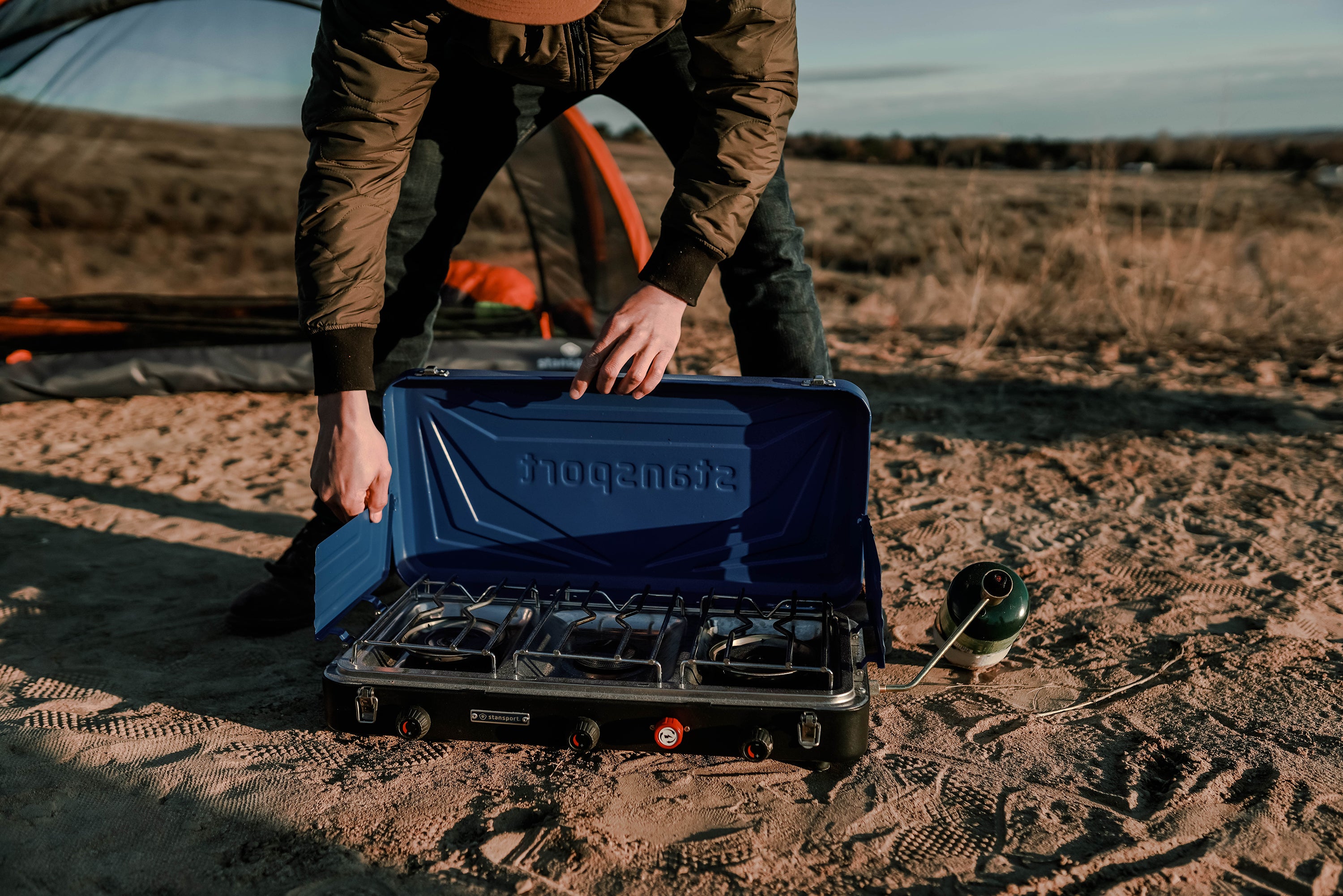 Propane Stove - 2 - 25 K And 1-10 K Burners - Blue-eSafety Supplies, Inc