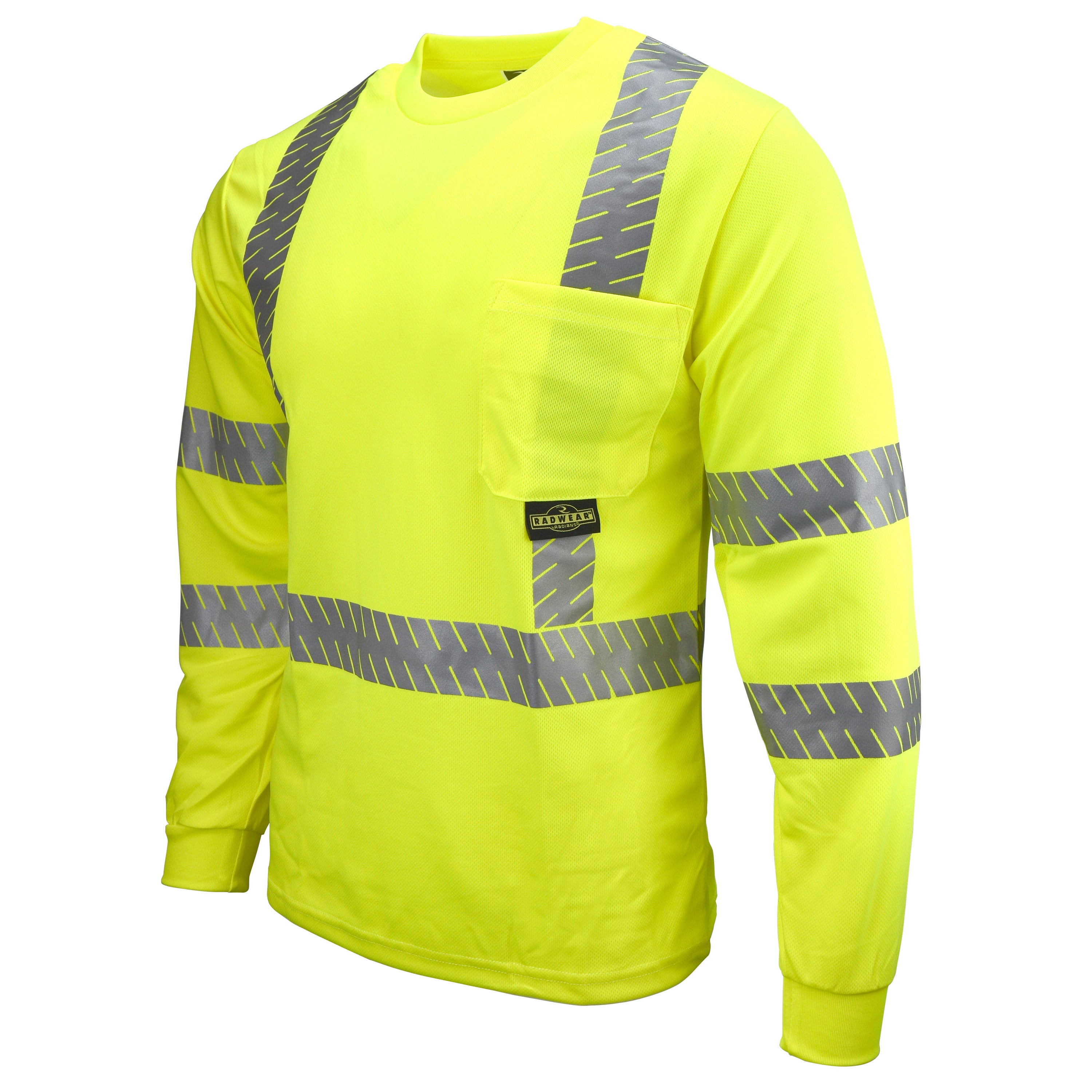 Radians ST24-3 Class 3 High Visibility Long Sleeve Safety T-Shirt with Rad-Shade® UV Protection-eSafety Supplies, Inc