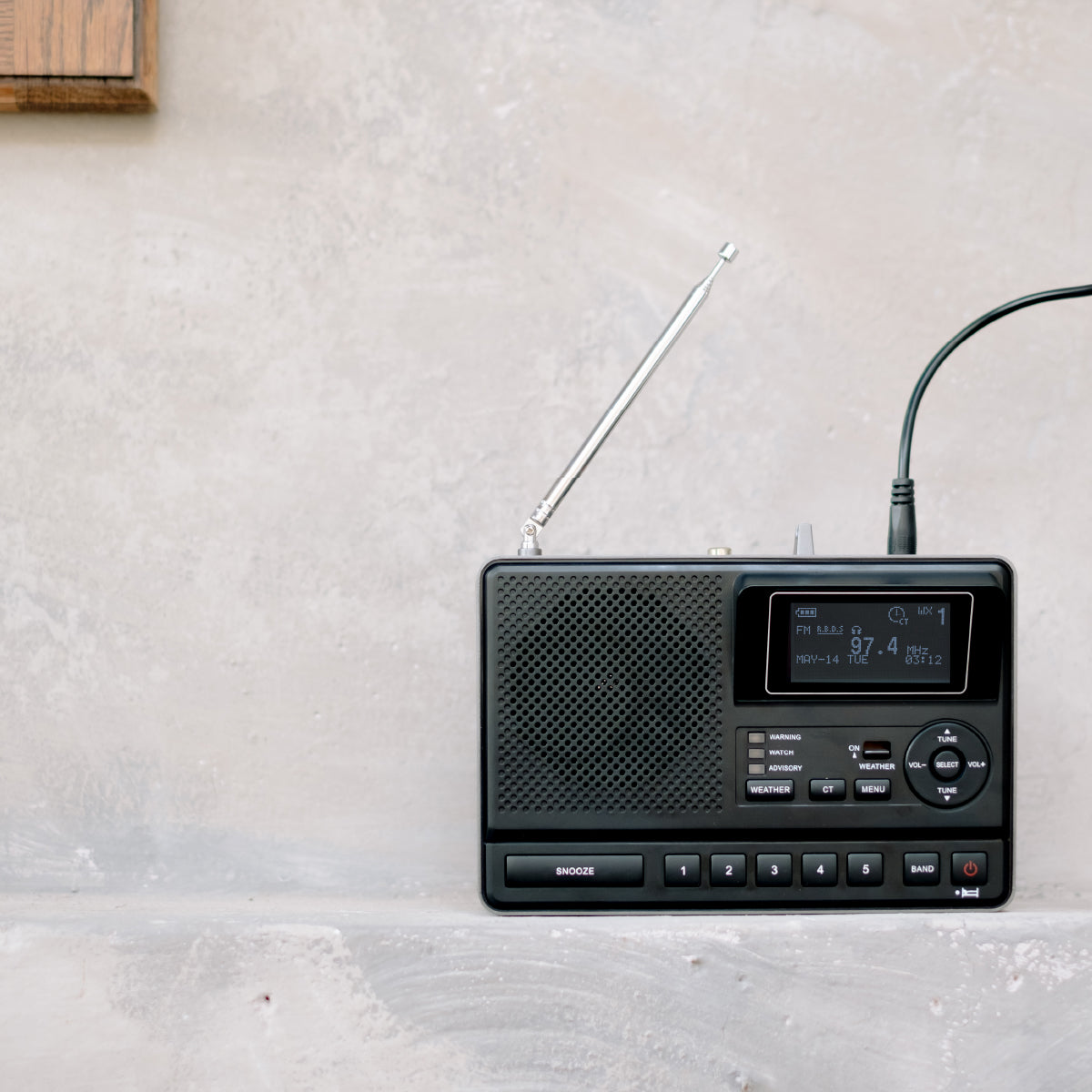 S.A.M.E. Weather Hazard Alert Radio w/ AM/FM Clock • Public Alert Radio • NOAA