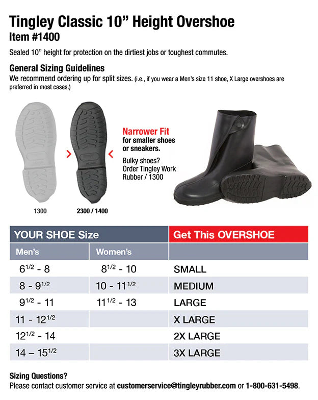 Tingley - Work Rubber Classic Fit 10" Overshoe
