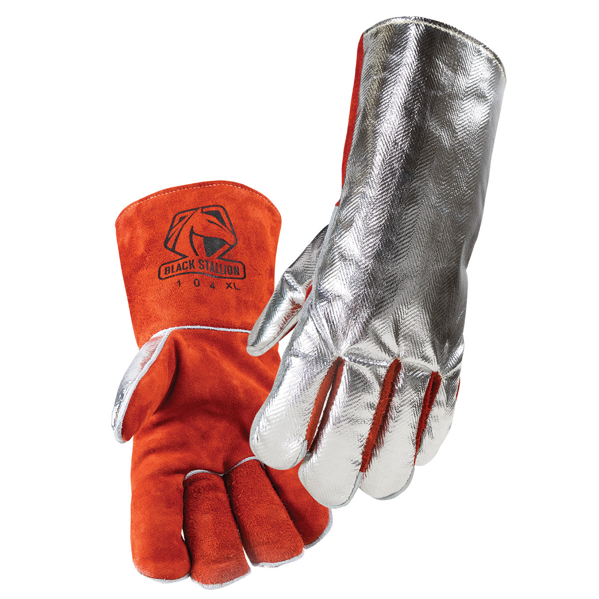 Black Stallion Cowhide Stick Glove with Aluminized Back & Thumb - 104