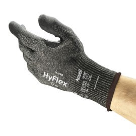 Ansell HyFlex® Fiber Glass, HPPE, Nylon And Spandex Cut Resistant Gloves With Water-Based Polyurethane/Nitrile Coating