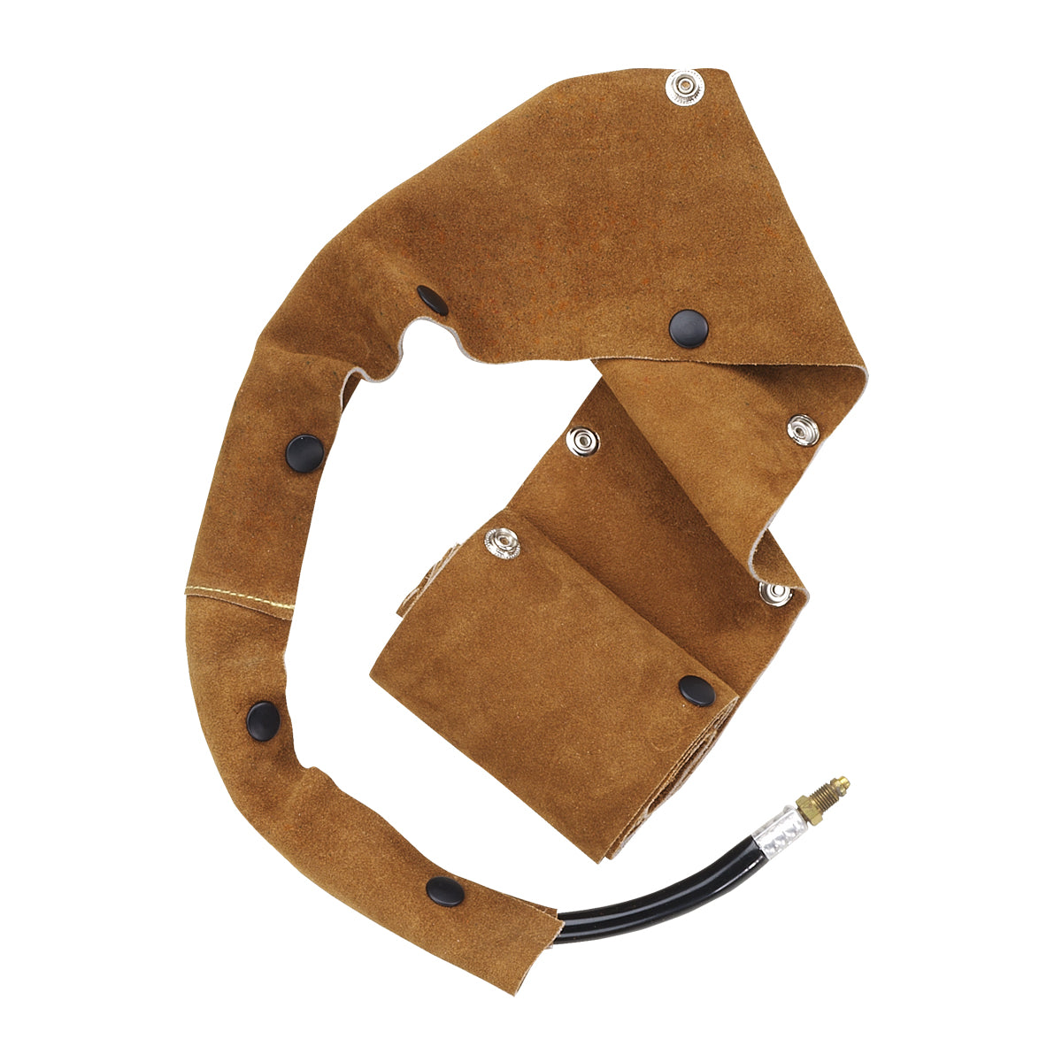 Black Stallion Split Cowhide Cable Cover with Snap Closure, 1.25" diameter - 114