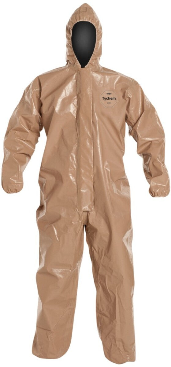 DuPont Tan Tychem® 5000 18 mil Chemical Protective Coveralls (With Hood, Elastic Wrists And Ankles) 6 per Case