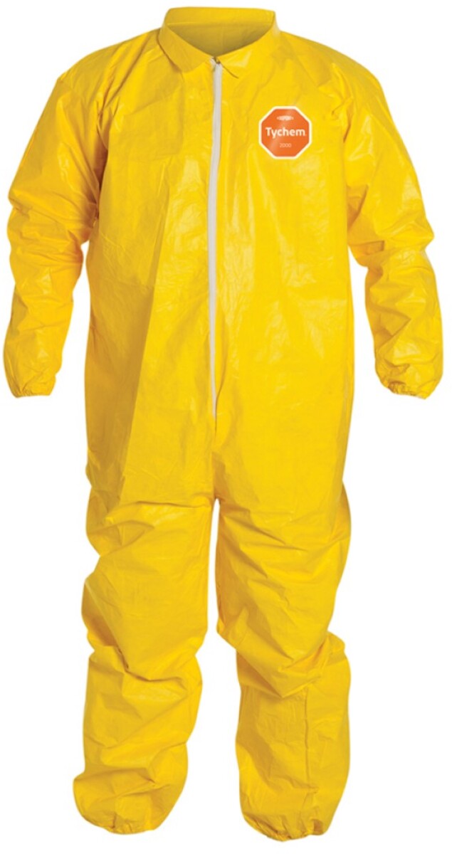 DuPont Yellow Tychem® 2000 10 mil Chemical Protective Coveralls (With Elastic Wrists And Ankles)