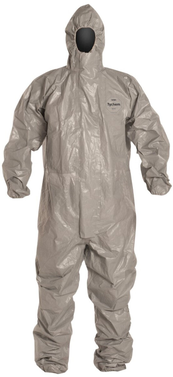 DuPont Gray Tychem® 6000 Chemical Protective Coveralls (With Respirator Fitting Hood, Elastic Wrists And Ankles)