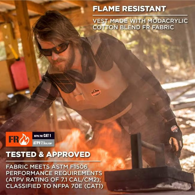 Ergodyne - Chill-Its 6215 Premium FR Phase Change Cooling Vest with Rechargeable Packs