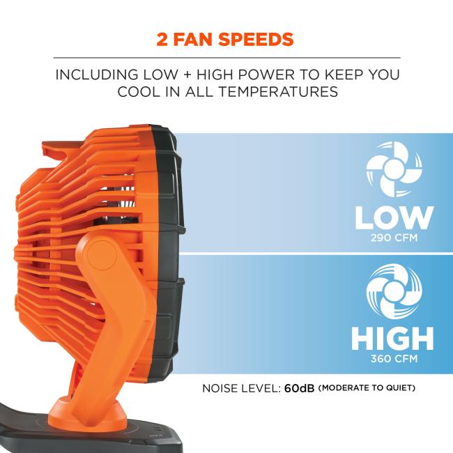 Ergodyne - Chill-Its 6090 Rechargeable Portable Jobsite Fan