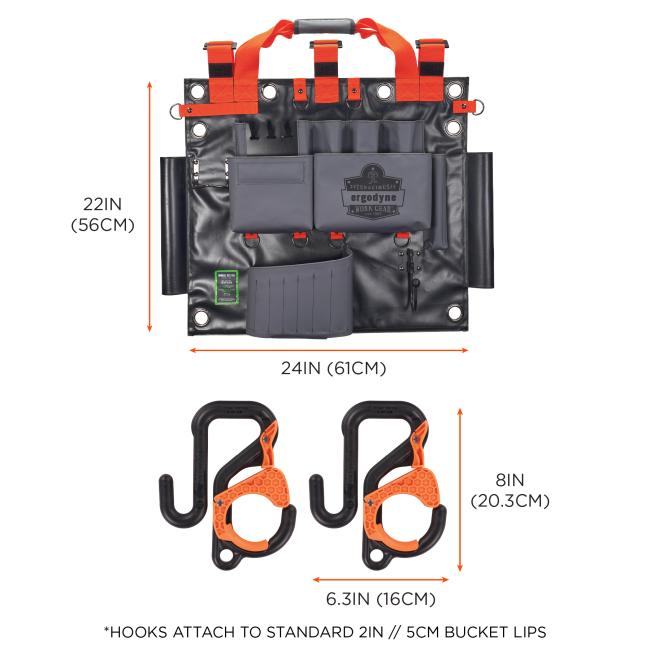 Ergodyne - Arsenal 5711 Bucket Truck Tool Board with Locking Aerial Bucket Hooks Kit