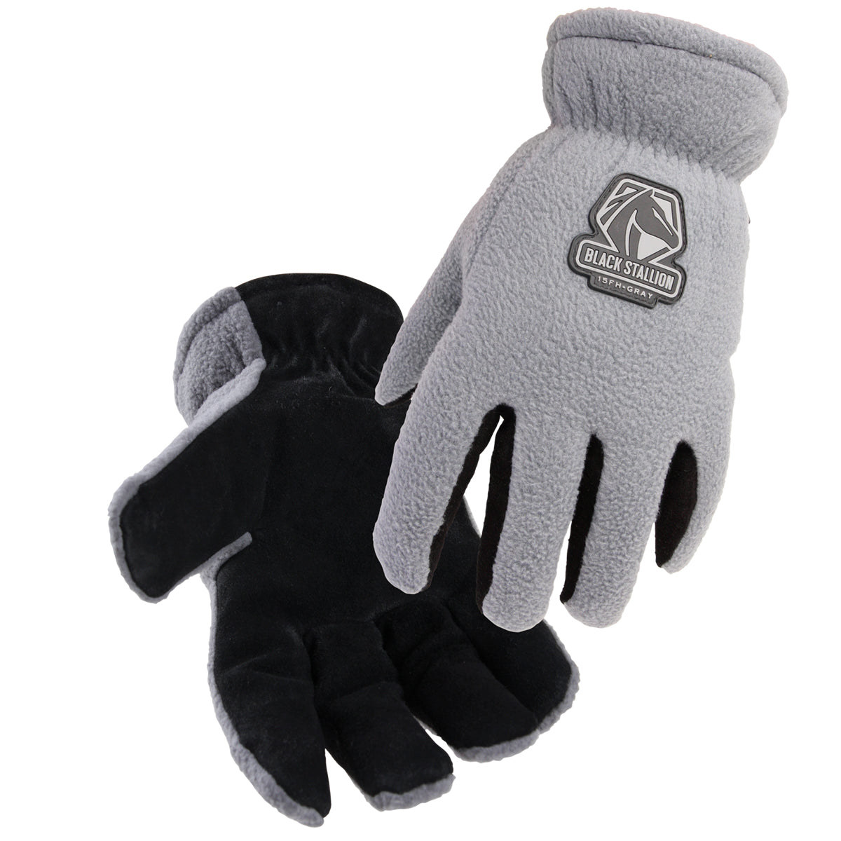 Black Stallion FuzzyHand™ Split Cowhide & Polar Fleece Winter Glove - 15FH-GRAY
