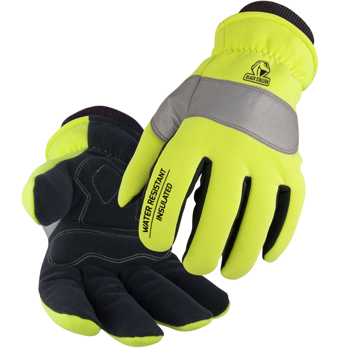 Black Stallion Winter Mechanics Gloves with Storm Cuff - 15HV