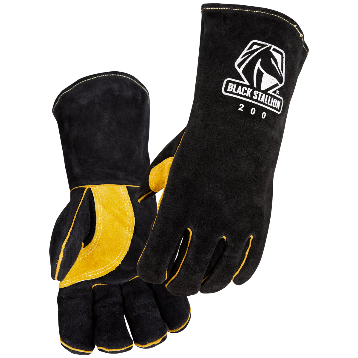 Black Stallion Side Split Cowhide High Quality Welding Gloves - 200