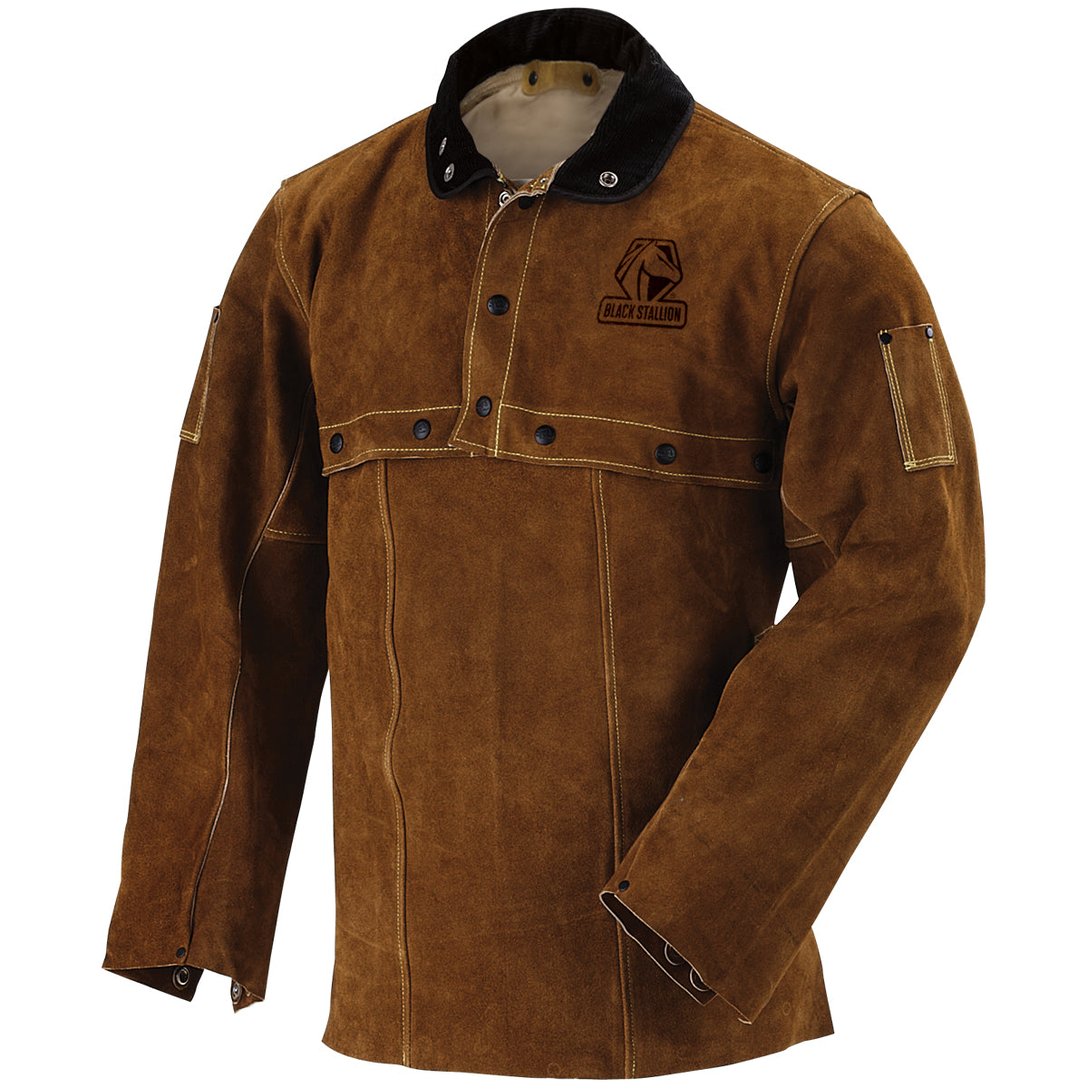 Black Stallion Split Cowhide Cape Sleeves & 14" Bib - 214CS