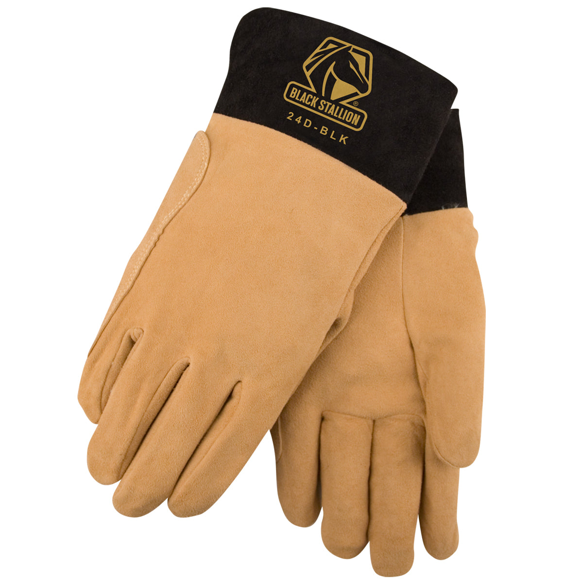 Black Stallion Short Cuff Premium Deerskin TIG Glove - 24D-BLK