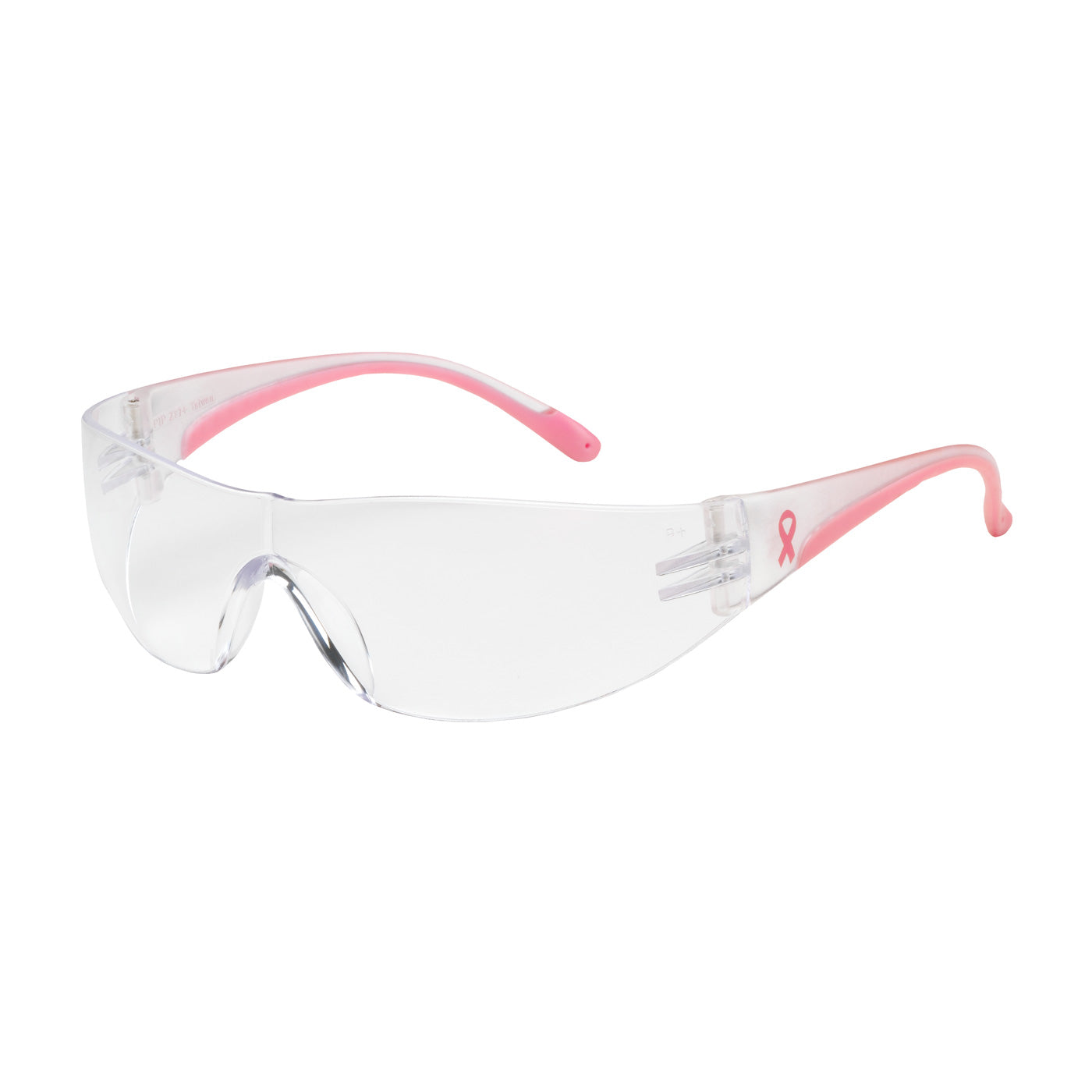 Rimless Safety Glasses with Clear / Pink Temple, Clear Lens and Anti-Scratch Coating-eSafety Supplies, Inc
