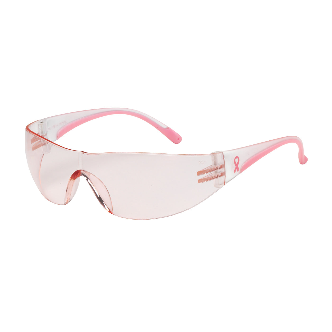 Rimless Safety Glasses with Clear / Pink Temple, Pink Lens and Anti-Scratch Coating-eSafety Supplies, Inc