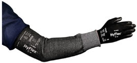 Ansell" Gray HyFlex® 15 Gauge INTERCEPT™ Technology A4 ANSI Level Cut Resistant Sleeve With Elastic Top Closure