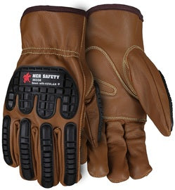 MCR Safety Large Brown Select Grade Grain Padded Palm Pigskin Leather Unlined Drivers Gloves