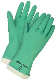 MCR SafetyGreen Nitri-Chem Flock Lined 15 mil Nitrile Chemical Resistant Gloves