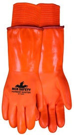 MCR Safety Large Orange Harbor Master Foam and Fleece Lined PVC Chemical Resistant Gloves