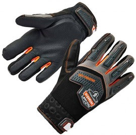 Ergodyne Black ProFlex® 9015 AVC padding, TPR And Spandex Full Finger Anti-Vibration Gloves With Hook And Loop Cuff