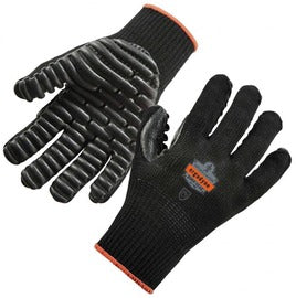 Ergodyne Large Black ProFlex® 9003 Rubber And Cotton And Nylon Full Finger Anti-Vibration Gloves With Elastic Cuff