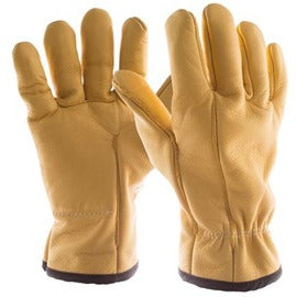 IMPACTO® Yellow Grain Leather/Air Bladder/Elastic Full finger Anti-Vibration Gloves With Slip-On Cuff