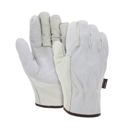 MCR Safety Medium Beige And Gray Industry Grade Grain Leather Unlined Drivers Gloves