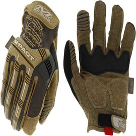 Mechanix Wear® Brown M-Pact® Synthetic Leather And TrekDry® Full Finger Anti-Vibration Gloves With Hook And Loop Cuff
