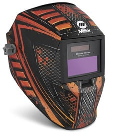 Miller Classic Series Hex Black/Orange Welding Helmet With 6 sq in Variable Shades 45517 Auto Darkening Lens