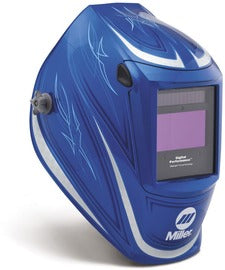 Miller Digital Performance Blue/White Welding Helmet Variable Shades 2.5, 5-8, 8-13 Auto Darkening Lens ClearLight 4x