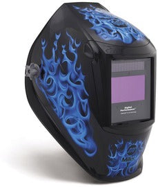 Miller Digital Performance Black/Blue Welding Helmet Variable Shades 2.5, 5-8, 8-13 Auto Darkening Lens ClearLight 4x