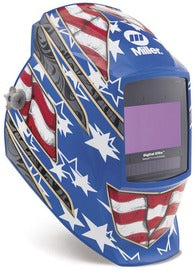 Miller Digital Performance Blue/White/Red Welding Helmet Variable Shades 2.5, 5-8, 8-13 Auto Darkening Lens ClearLight 4x