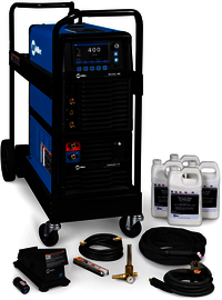 Miller Dynasty 400 TIG Welder With 208 - 600 Input Voltage, 800 Amp Max Output, QuietPulse Noise Reduction, Auto-Line Technology, Runner Cart, Wireless Foot Control And Accessory Package