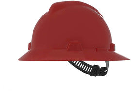 MSA V-Gard® Polyethylene Full Brim Hard Hat With Pinlock/4 Point Pinlock Suspension