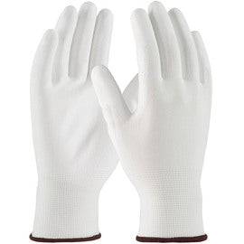 Protective Industrial Products Large 13 Gauge White Polyurethane Palm & Fingers Coated Polyester Liner And Knit Wrist Cuff