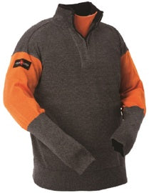 Tuff-N-Lite® Black And Orange High Performance Polyethylene Yarn A5 - A8 ANSI Level Cut Resistant Pullover With Zipper Closure