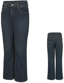 Bulwark® 40 X 36 Sanded Denim Cotton/Polyester/Spandex Relaxed Fit Bootcut Flame Resistant Jeans With Zipper Closure