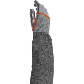 RADNOR™ 18" Long Gray Kut Gard® ATA® Technology HPPE Fiber Cut A3 ANSI Level Cut Resistant Sleeve With Thumb Hole