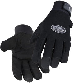 Black Stallion® Black ToolHandz® Plus Spandex And Synthetic Leather And Neoprene Full Finger Mechanics Gloves With Neoprene Pull Tab Cuff