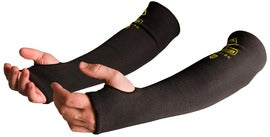 Black Stallion 18" Long Black Fiberglass/Para-Aramid/Modacrylic/Cotton A3 ANSI Level Cut And Flame Resistant Sleeve With Thumb Slot