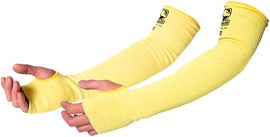 Black Stallion 23" Long Yellow Fiberglass/Para-Aramid/Modacrylic/Cotton A3 ANSI Level Cut And Flame Resistant Sleeve With Thumb Slot