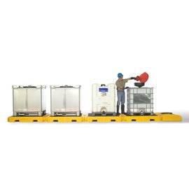 UltraTech 279" X 62" X 11" Ultra-Modular IBC Yellow Polyethylene Spill Pallet
