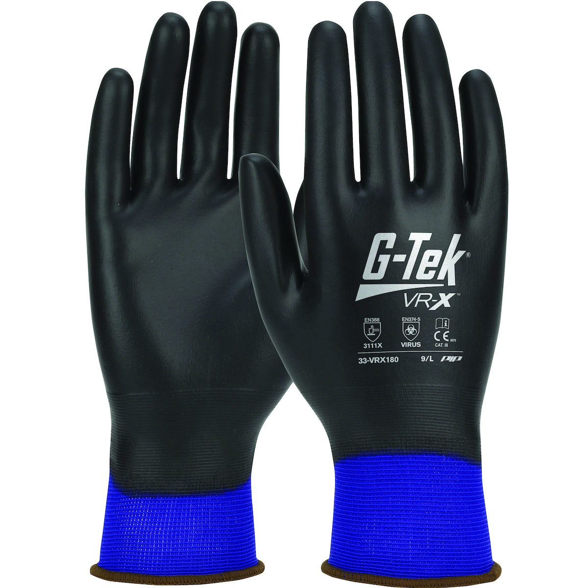 PIP - G-TEK VR-X Seamless Knit Nylon Glove with Polyurethane Advanced Barrier Protection Coating on Full Hand – Touchscreen Compatible -Dozen