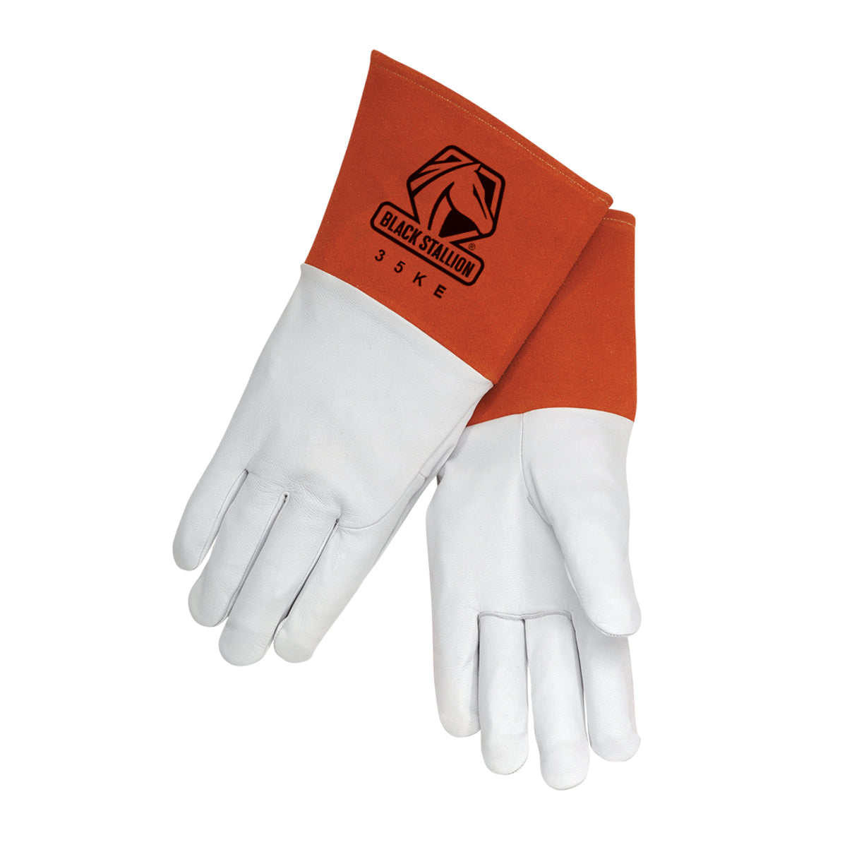 Black Stallion Grain Kidskin - Long Cuff Tig Welding Gloves - 35KE
