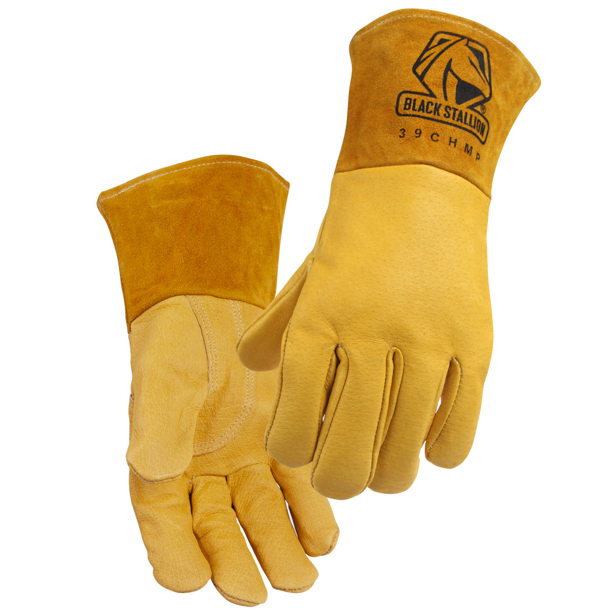 Black Stallion Premium Grain Pigskin MIG Glove with CushionCore™ - 39CHMP