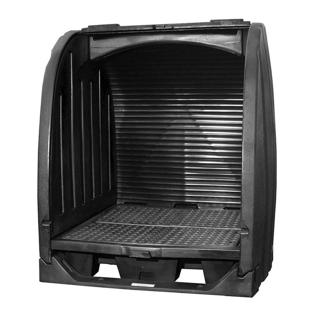 ENPAC - 4 Drum Outdoor Storage Spill Containment Shed, Black