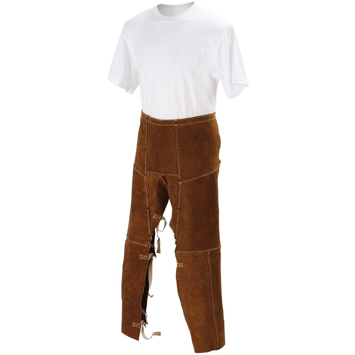 Black Stallion Side Split Cowhide Leather Welding Chaps, 24 In. X 40 In. Long - 40WS